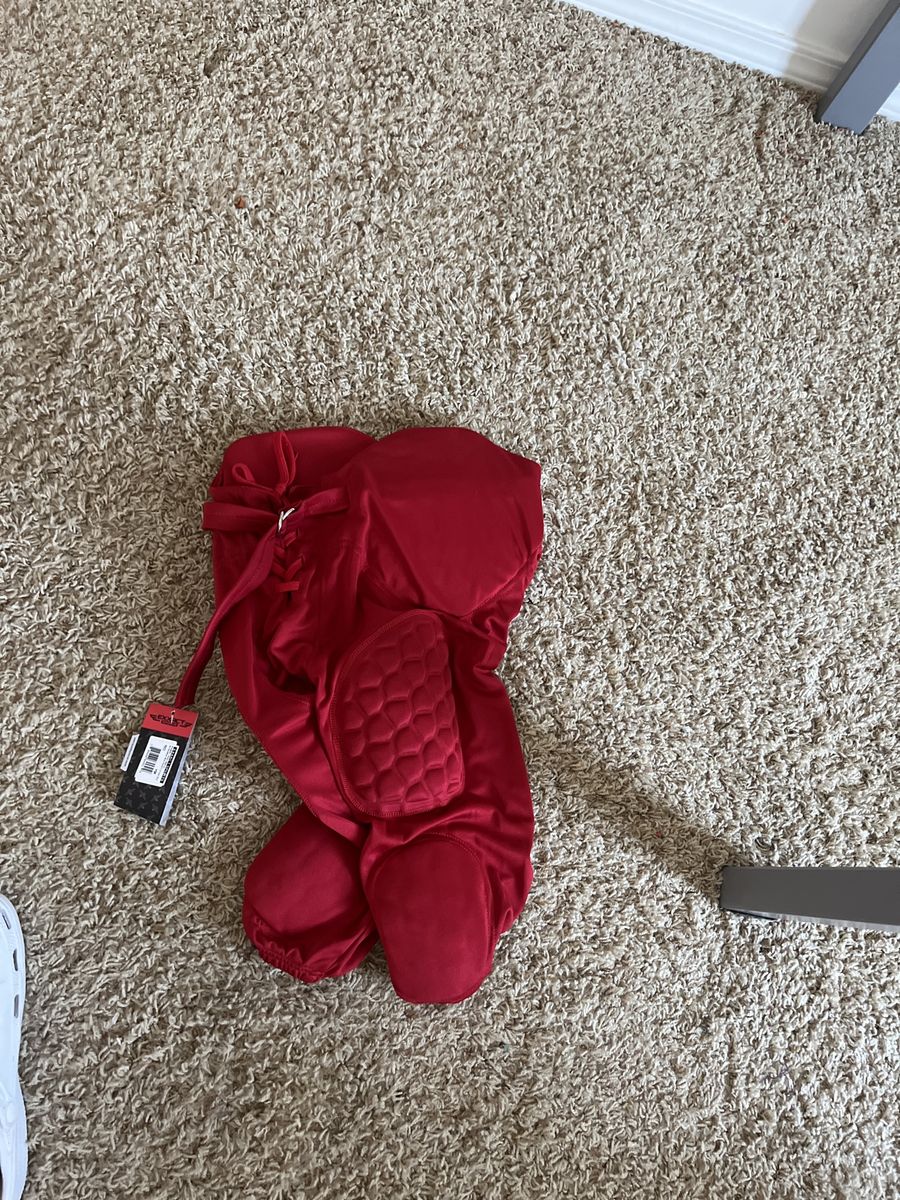 Unbranded Red Football Girdle with Integrated Pads - Youth Sports Gear