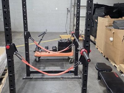 Heavy-Duty Power Rack with Multi-Grip Pull-Up Bar & Spotter Arms - Black Steel Squat Cage