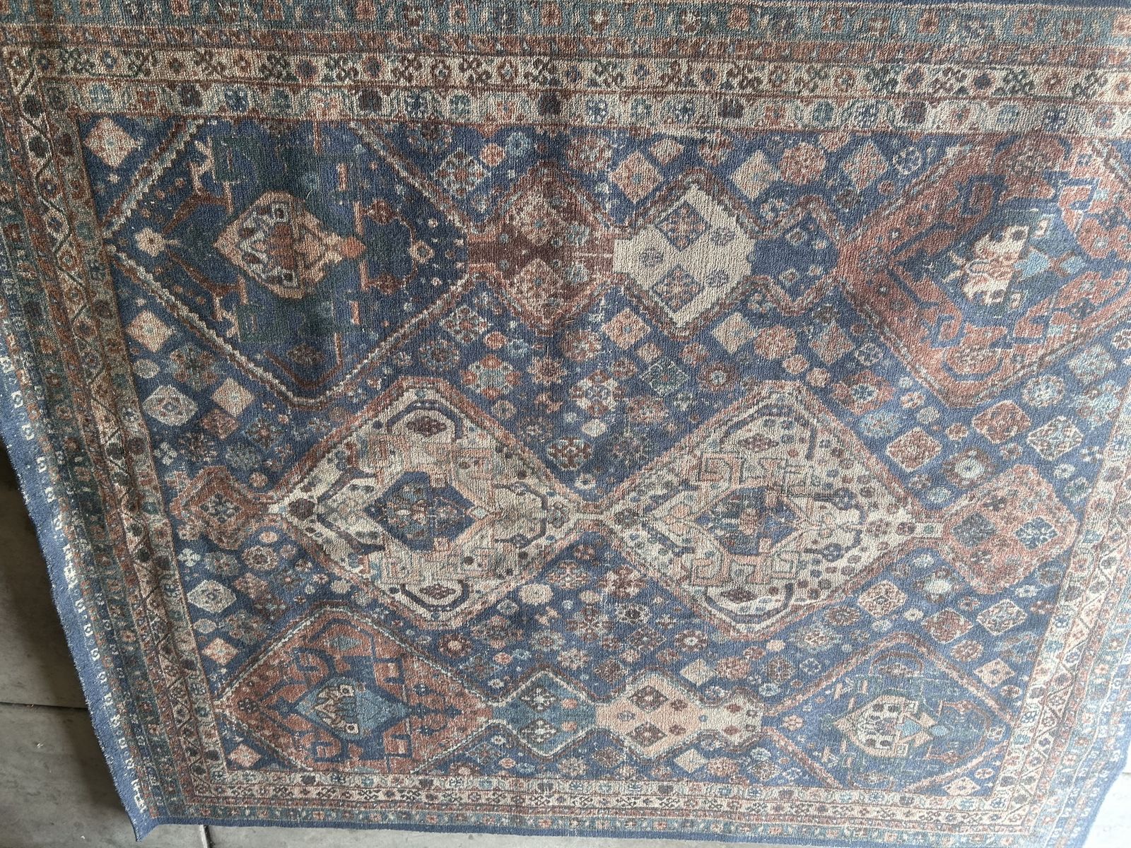 Pottery Barn Mahalia Handwoven 100% Wool Rug - 8'x10' (Blue Multi)