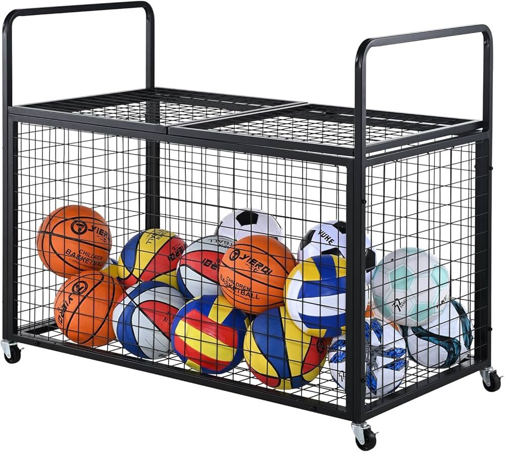 Rolling Sports Ball Storage Cart