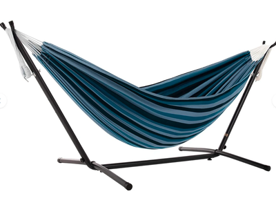 New in Box Double Cotton Hammock with Stand (9ft x 47 inches wide