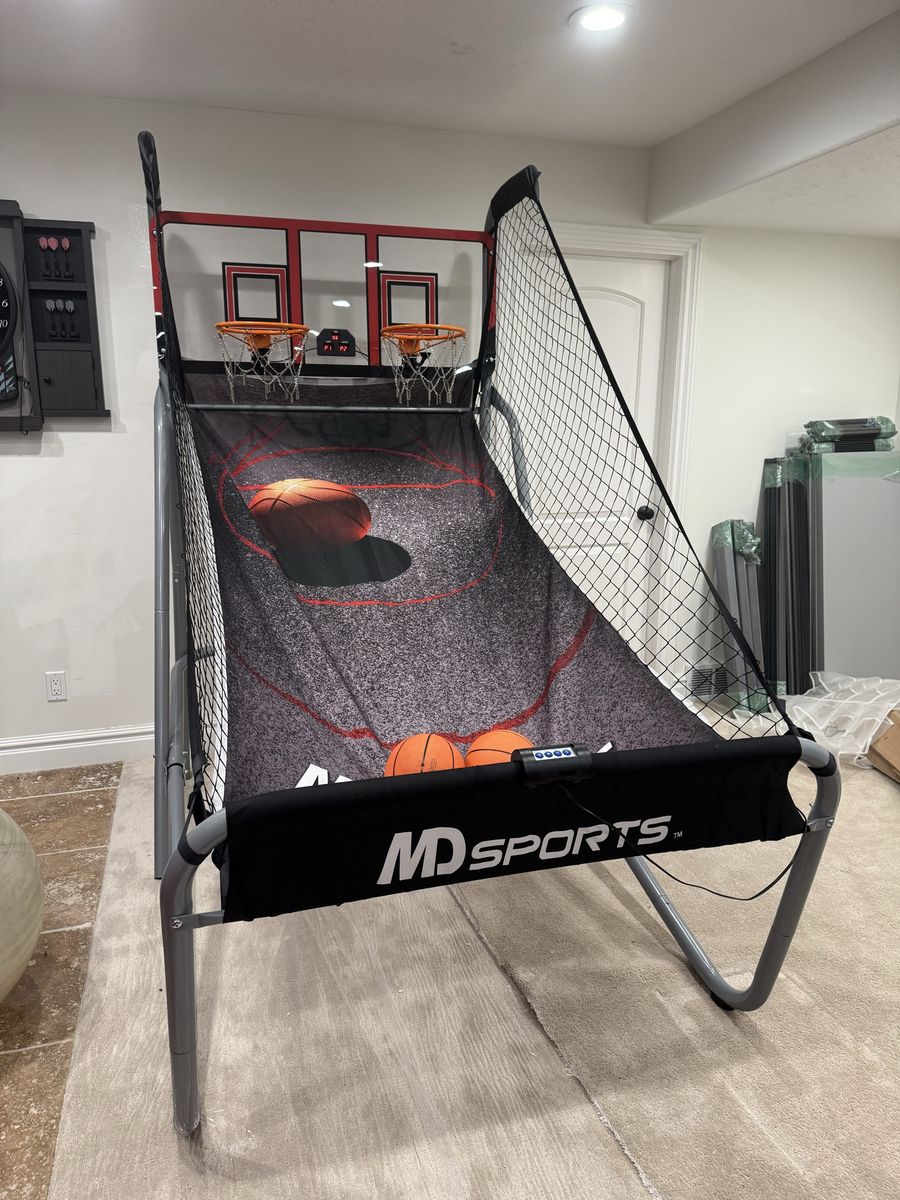 MD Sports Arcade Basketball Game - Dual Hoops with Electronic Scoreboard