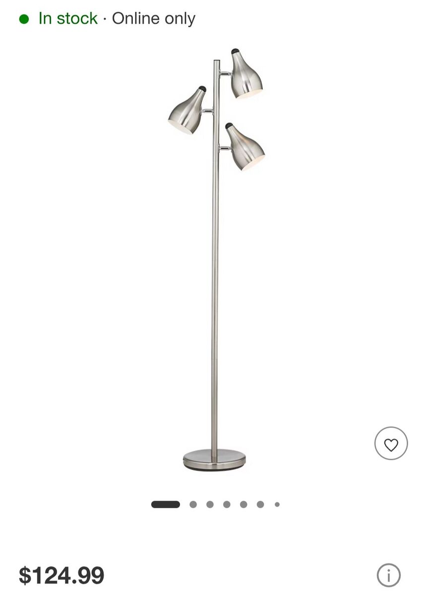 3 Light Tree 64" Brushed Steel 360°