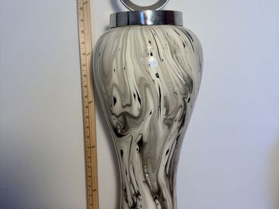 Decorative hand-painted or fluid art marble swirl vase/urn.