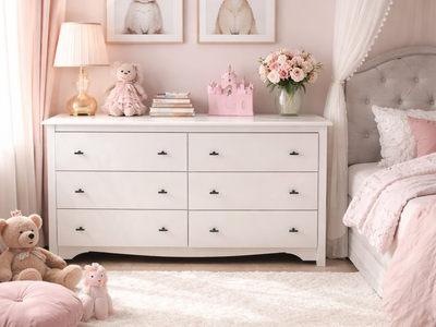 Classic 6 Drawer White Dresser