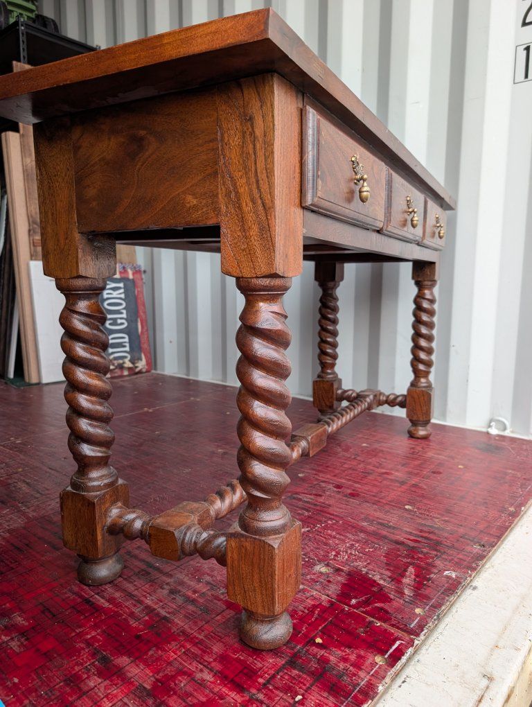 Gorgeous Solid Wood 54" Barley Twist Console Table- "Geremia" MUST SEE 