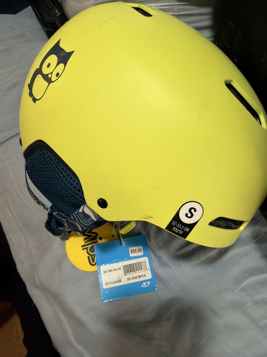 Giro Crue MIPS Youth Snowboard Ski Helmet - Neon Yellow, Size S (52-55.5cm) - New with Tags