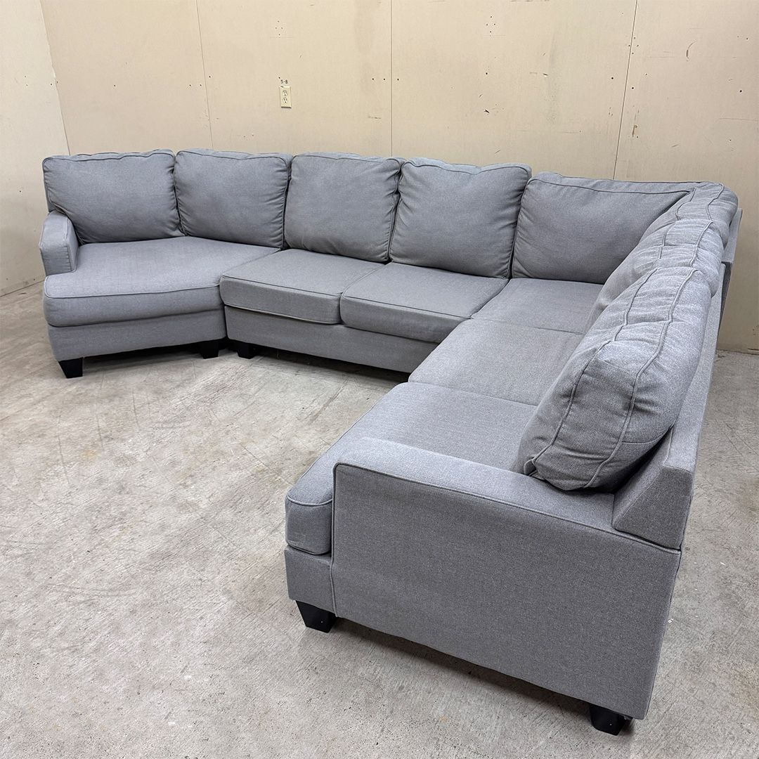 Gray sectional couch w/ cuddle corner - Delivery Available