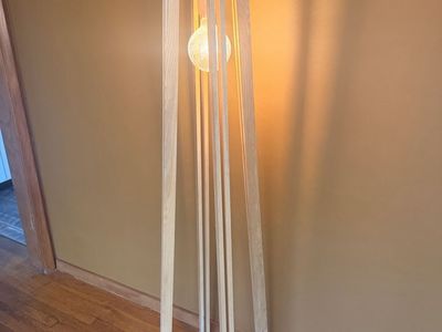 Handmade wood floor lamp