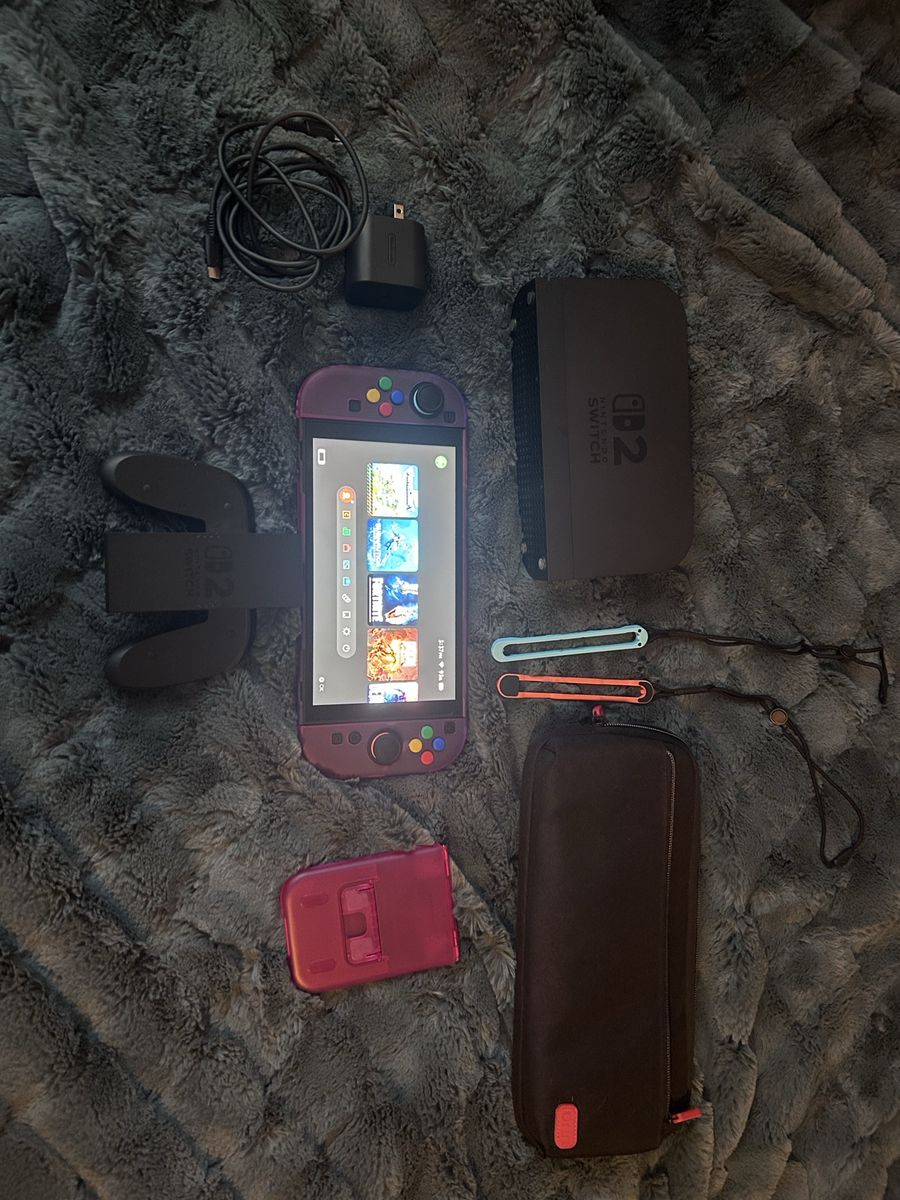 Nintendo Switch OLED Model - Used (Excellent) - Purple Joy-Cons - Handheld Gaming Console