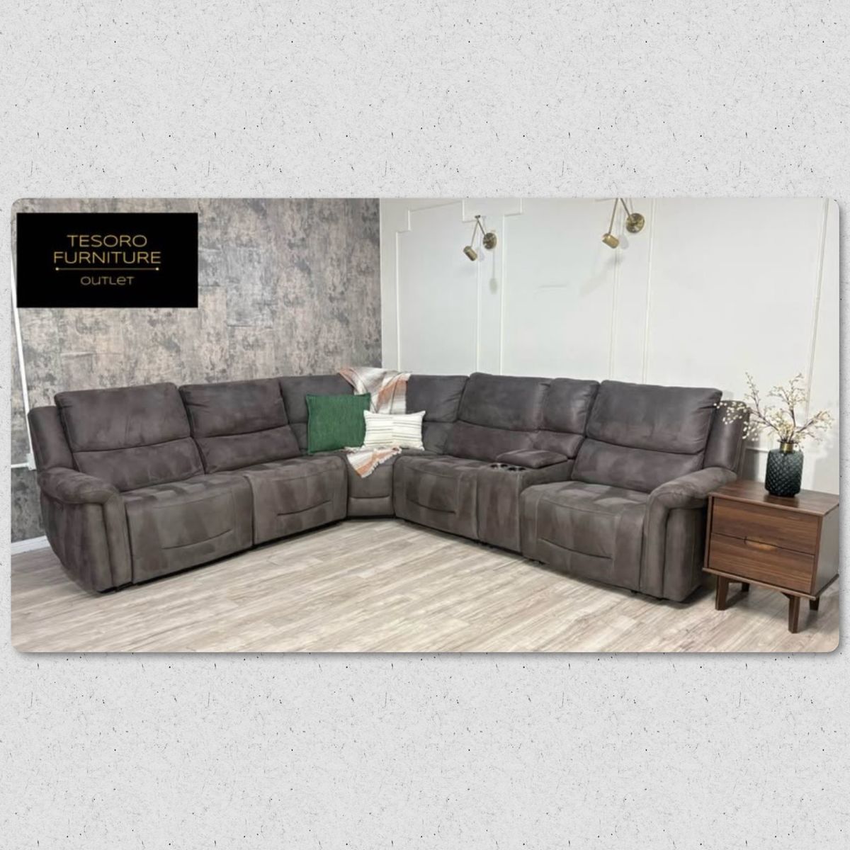 CARLIN FABRIC RECLINER SECTIONAL WE OFFER DELIVERY