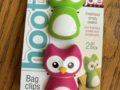 New Joie MSC Owl Bag Clips - 2 Pack - Green & Pink Food Sealers