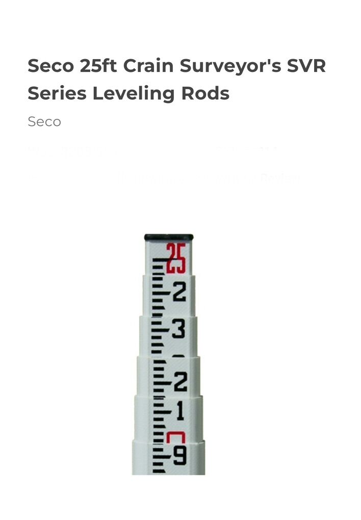 Seco 25′ SVR Inches Grade Rod