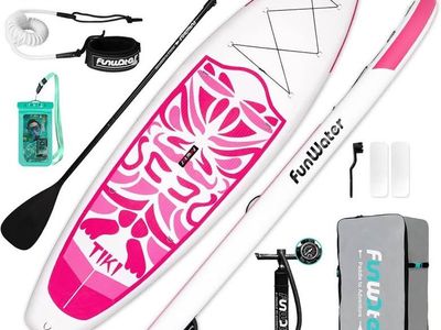 Brand New Factory Sealed Bundle Pack Stand Up Paddle Board Inflatable- Pink Tiki