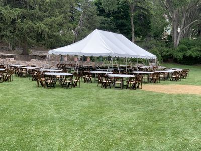 Tents chairs tables at Hardy Events and Rentals