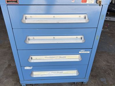 Lyon Blue 4-Drawer Steel Cabinet with Lock - Industrial Storage Solution