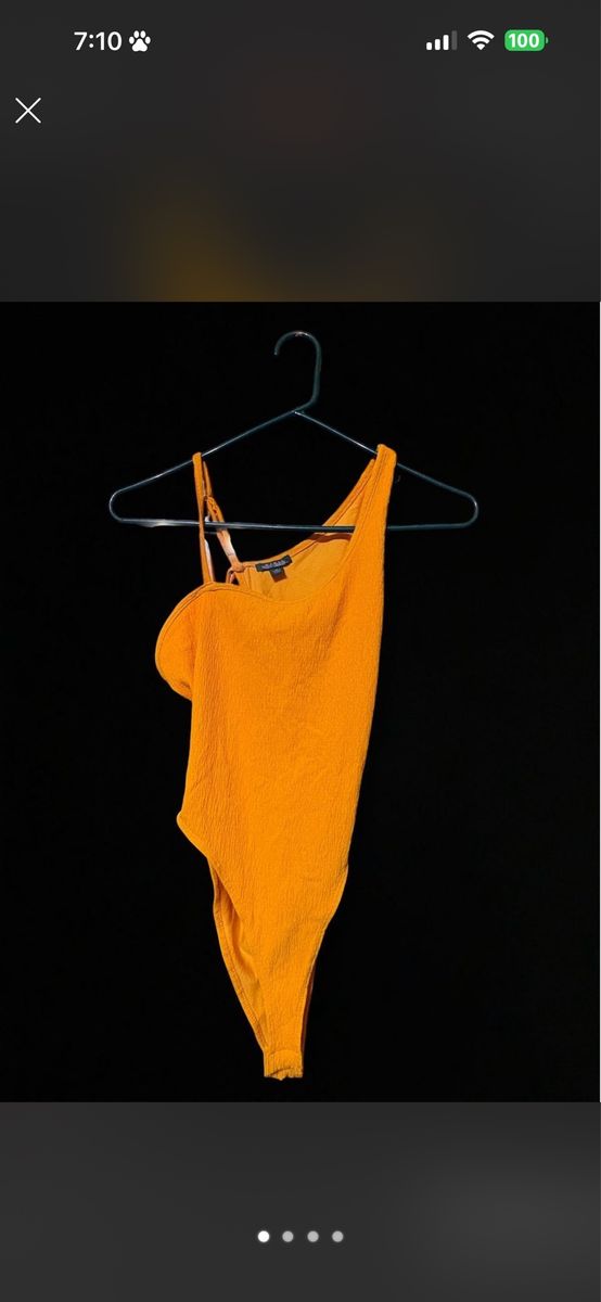 Wild fable orange one- shoulder body suit size Xs