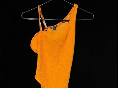 Wild fable orange one- shoulder body suit size Xs