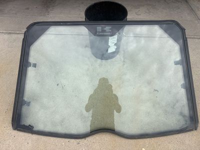 Kawasaki KRX 1000 OEM Glass Windshield and SuperATV polycarbonate vented windshield