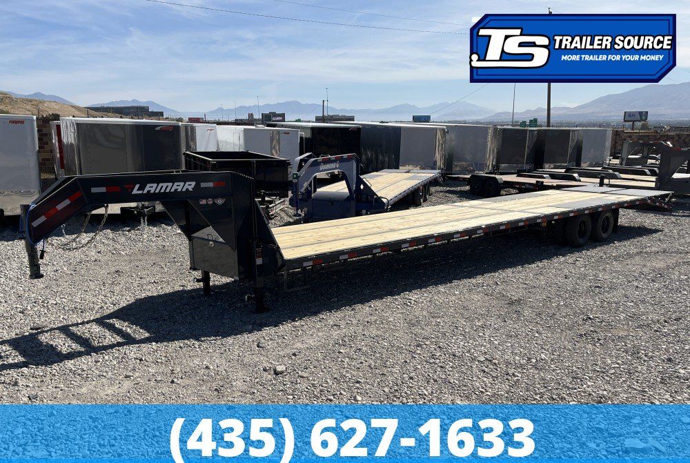 8.5x40 Lamar FD Gooseneck Equipment Trailer - 25.9K GVWR - 12k Axles, Max Ramps