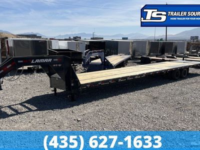 8.5x40 Lamar FD Gooseneck Equipment Trailer - 25.9K GVWR - 12k Axles, Max Ramps