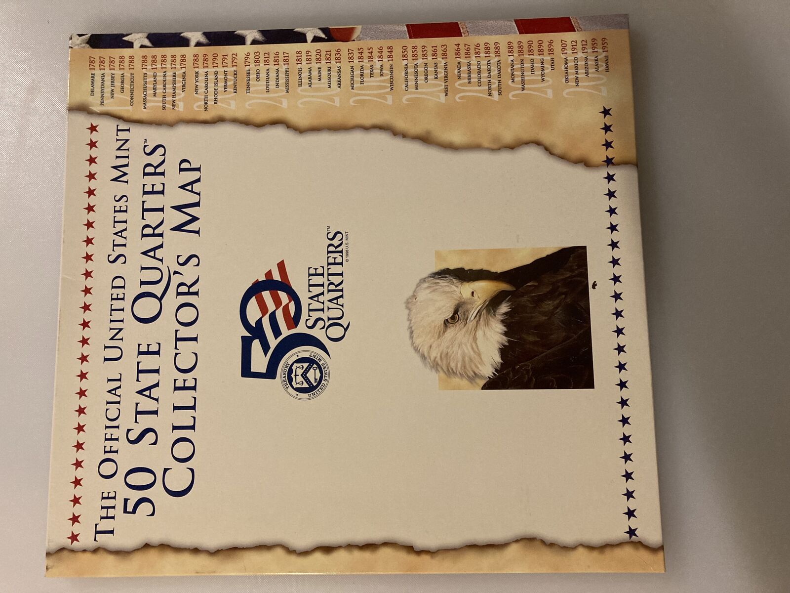 Official U.S. Mint 50 State Quarters Collector Map