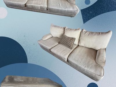 (Free Delivery) Comfy Light Color Sofa and Ottoman