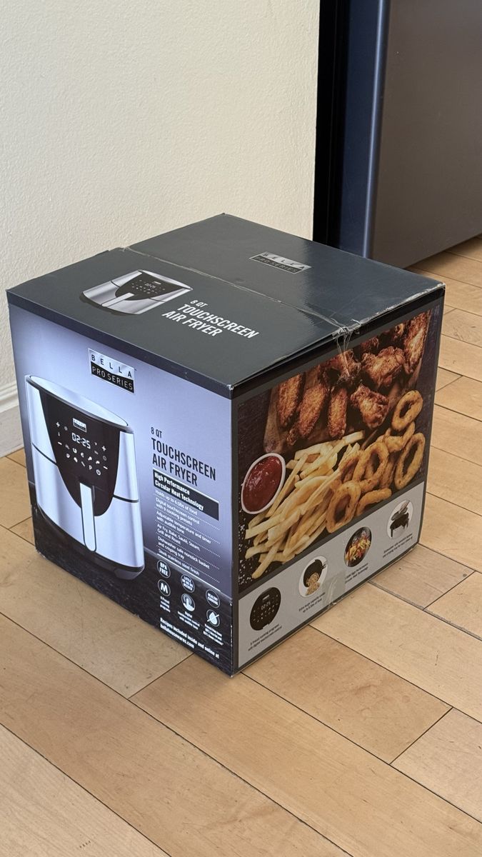 New in box. Bella Pro Series 8-Quart Touchscreen Air Fryer - Stainless Steel