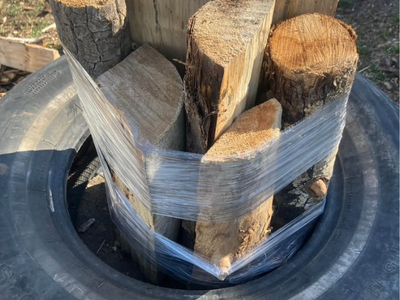 Firewood bundles, wheel barrows full, firewood bags.