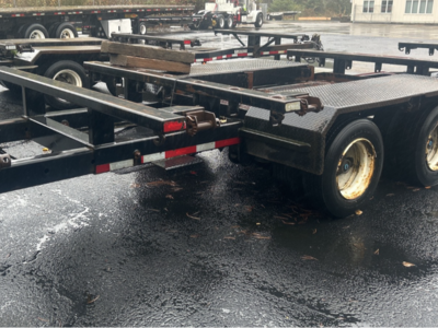 Tandem Axle Extendable Truss Trailer with Air Brakes Spring Suspension Pintle Hitch Heavy Steel Worksite Construction Material