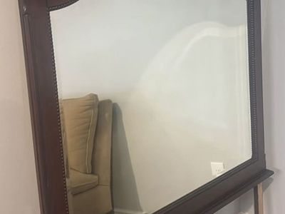Dark Wood Dresser W/ Mirror