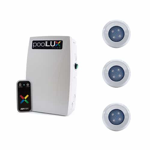S.R.Smith poolLUX Plus kit with 3 LED lights w/ 80' cord, 60W, Red/Green/Blue