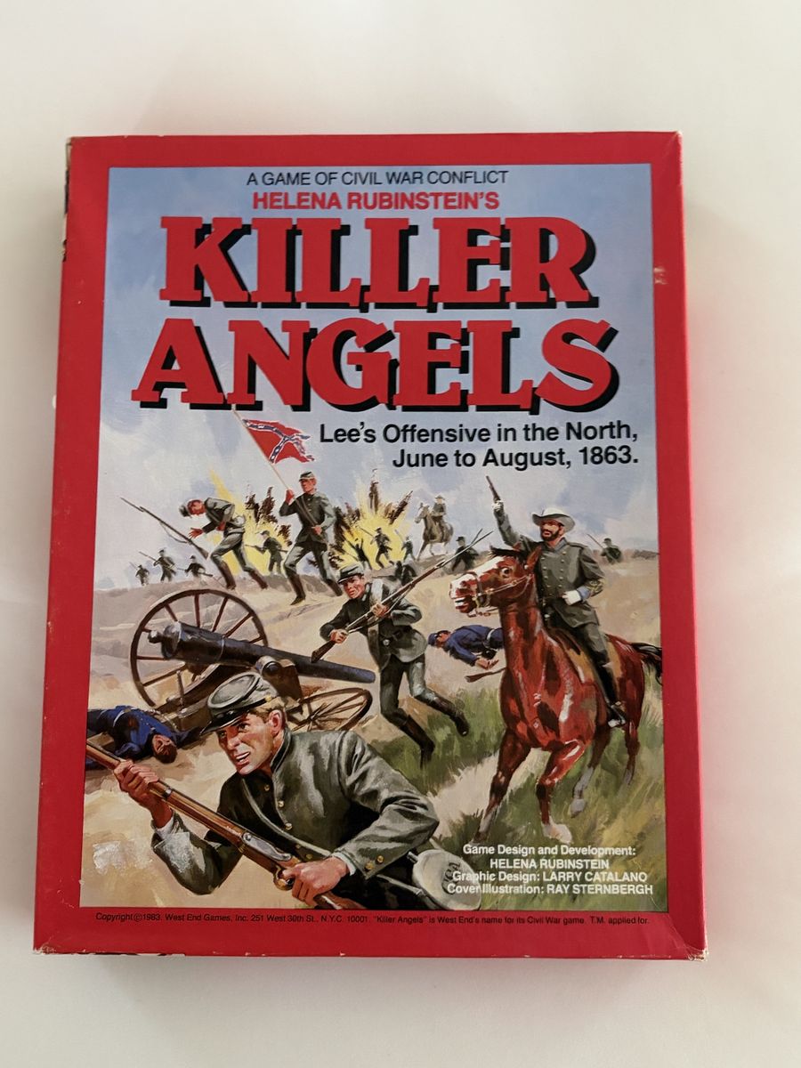 Vintage 1984 Killer Angels Board Game (West End Games) - UNPUNCHED / Complete