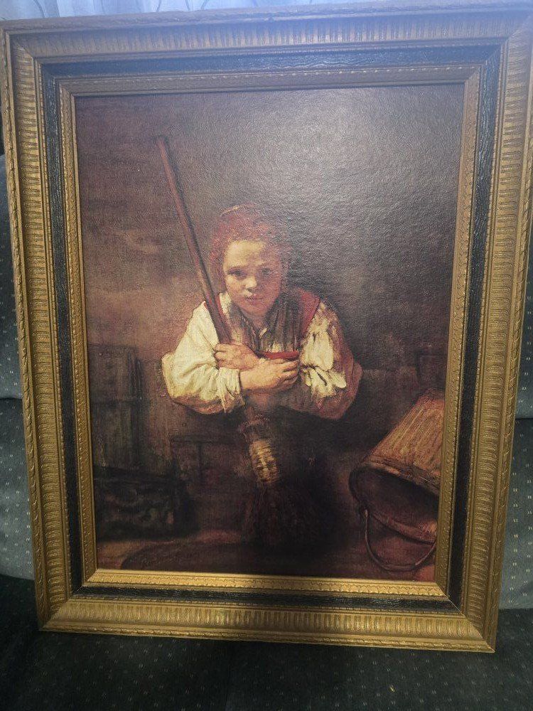 Rembrandt "Girl With A Broom" reproduction