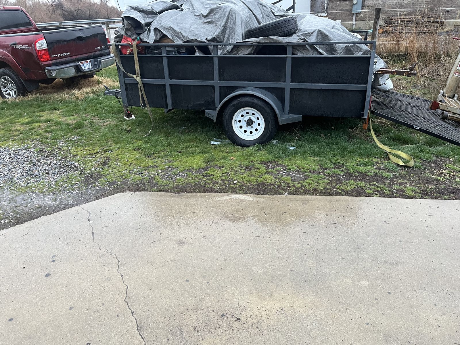 7x12 high QualityFlatbed Trailer No Title