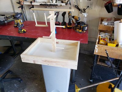 Handmade Wooden Bird Play Stand & Perch - Parrot/Conure Training Playgym