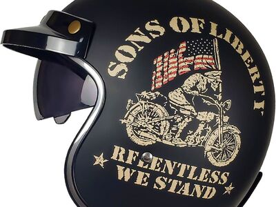 Open Face Motorcycle Helmet, Motorbike Half Helmets with Sun Visor, DOT Approved