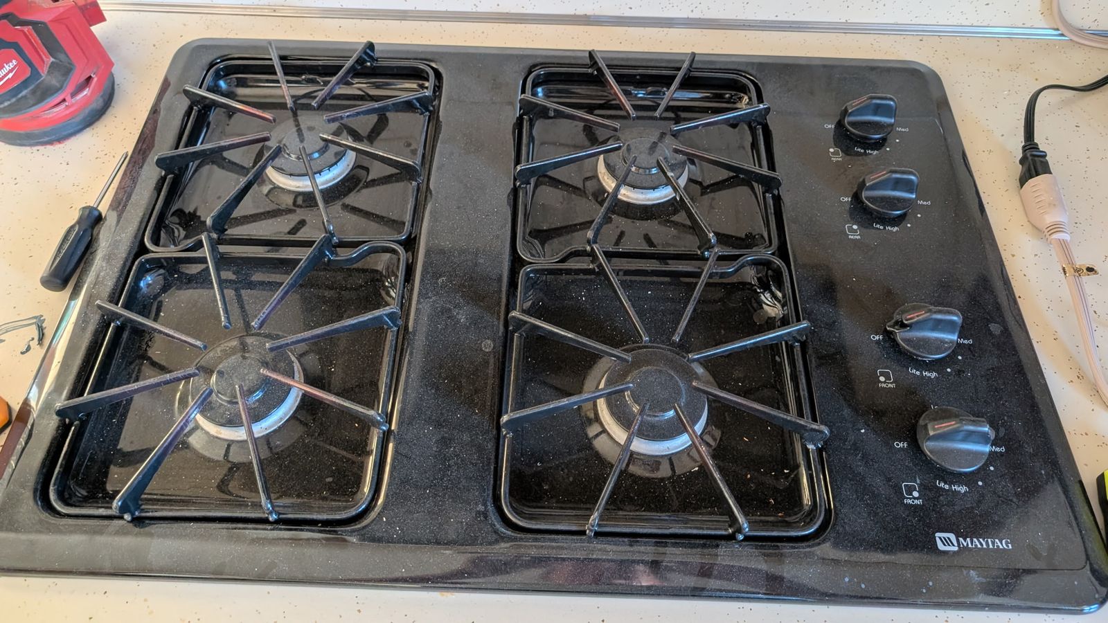 Maytag Black Gas Cooktop 4-Burner Range Stove
