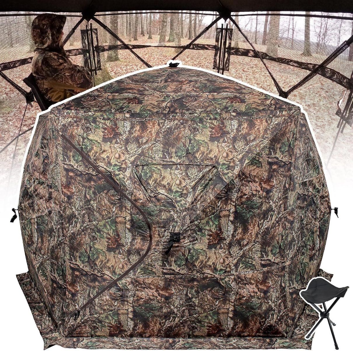SHEDOFF HUNTING BLIND4-PERSON WITH CHAIR