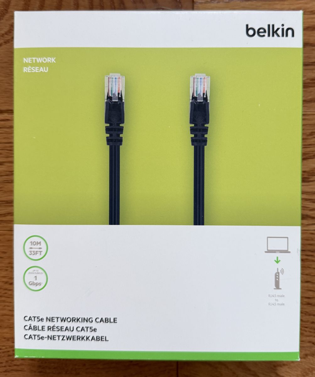 Brand New Belkin CAT5e Ethernet Network Cable – 33 ft / 10 m – 1Gbps