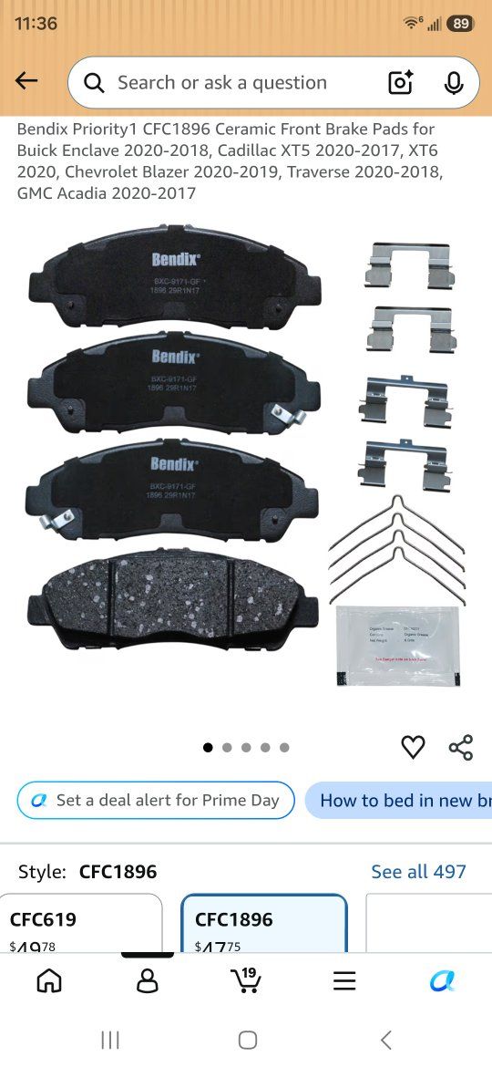 Front Break Pads like new 2017-2020 Traverse Enclave XT5 Blazer Acadia