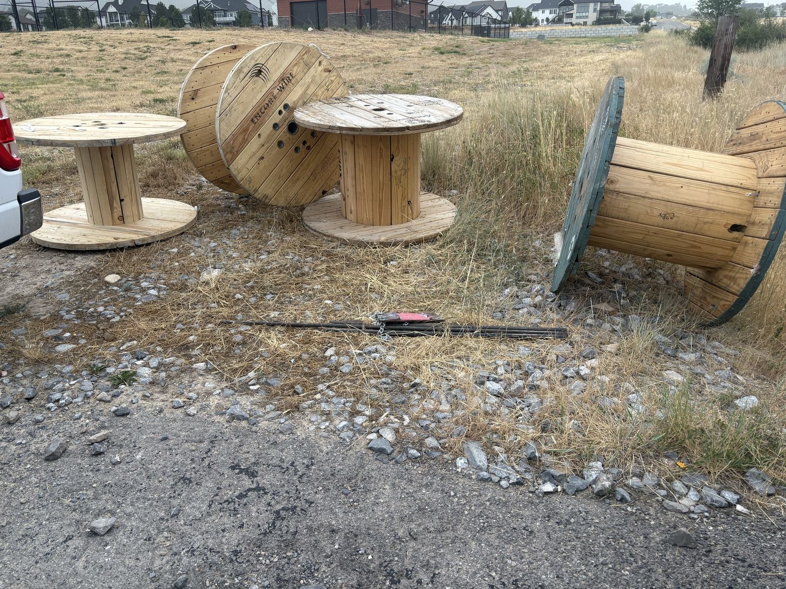 Large Wooden Cable Spools - Utility/Industrial Decor/Craft Supply (Set of 4)
