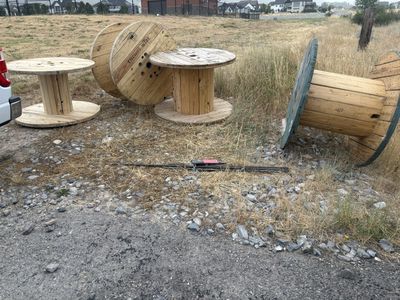 Large Wooden Cable Spools - Utility/Industrial Decor/Craft Supply (Set of 4)