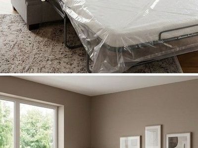 Light grey sleeper sectional with chaise