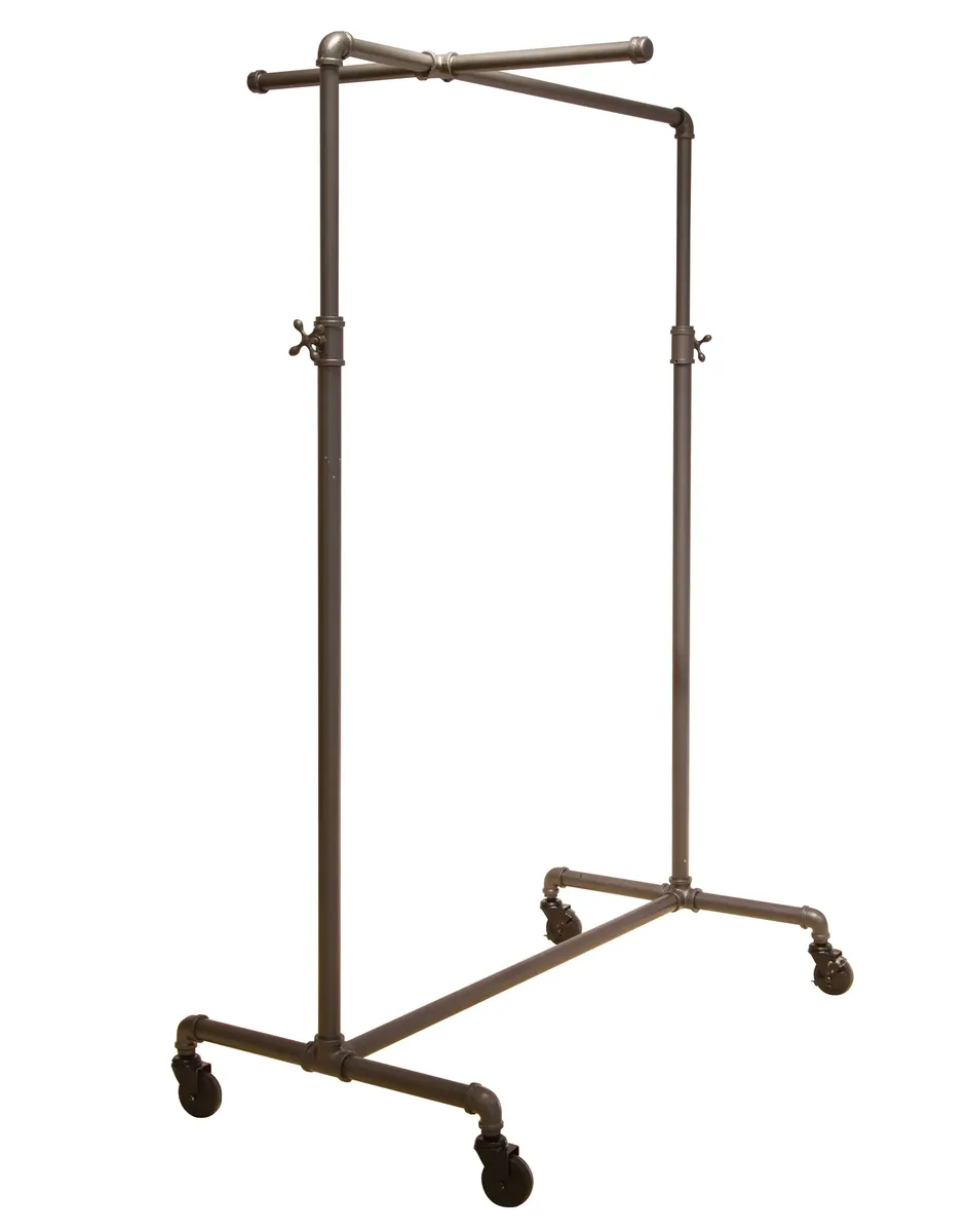 Econoco PSBBCB1ADJ Pipeline Adjustable Ballet Bar W/ Single Crossbar Clothing Clothes Rack