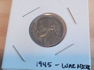 1945 US War Nickel - Historic Jefferson Nickel Coin