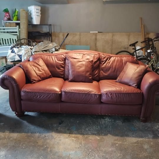 Red Leather La-Z-Boy Sofa—barely used!