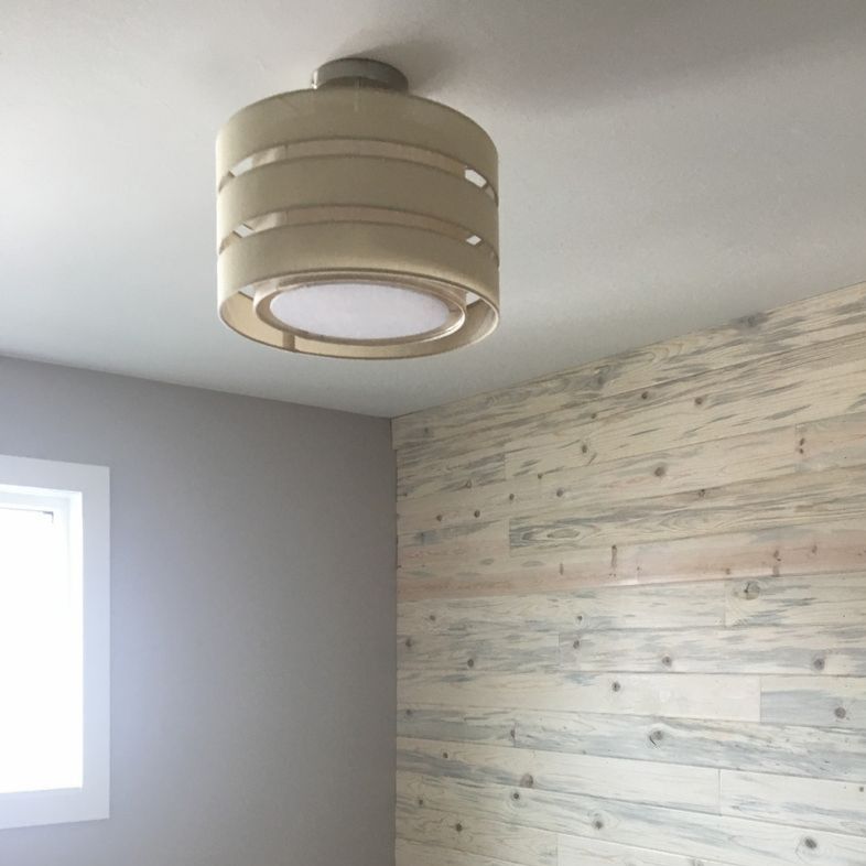 Modern Drum Semi-Flush Mount Ceiling Light Fixture with Slatted Shade offers welcome