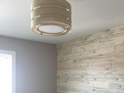 Modern Drum Semi-Flush Mount Ceiling Light Fixture with Slatted Shade offers welcome
