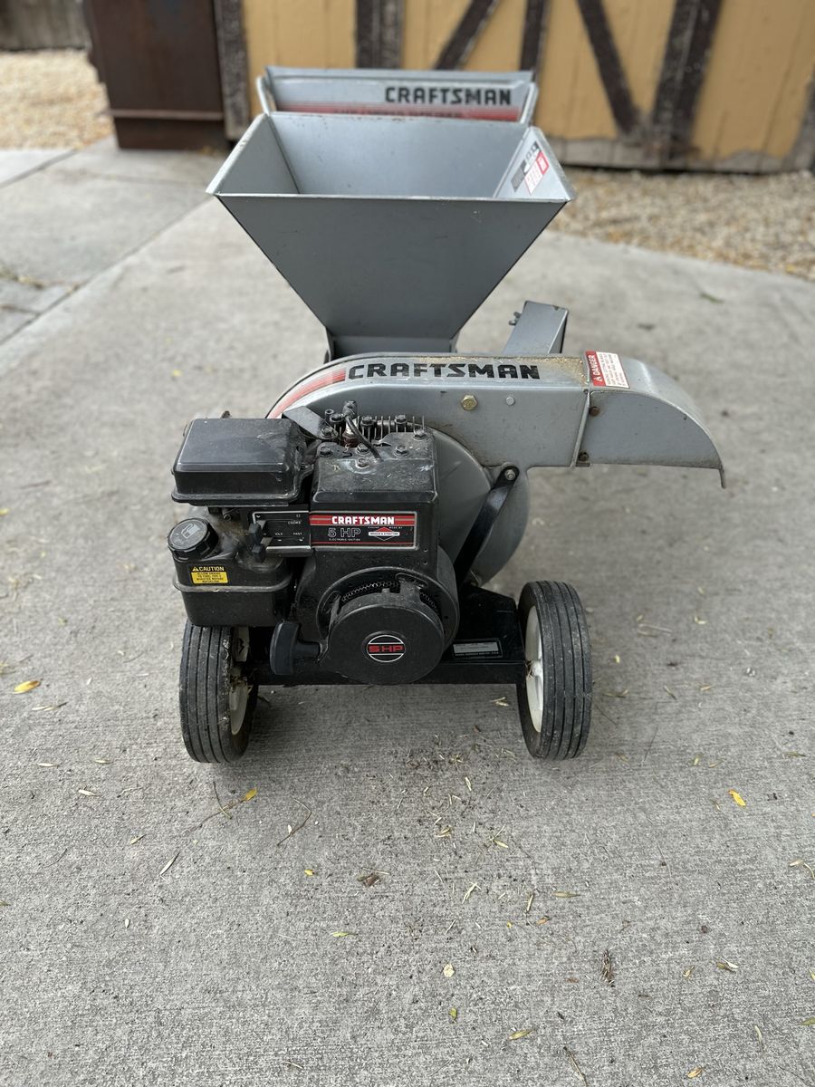 Craftsman 5 HP Chipper Shredder with 2-Way Feed, Gas Powered Wood Chipper for Yard Waste
